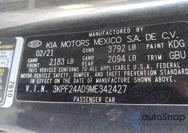 3KPF24AD9ME342427: 43630905