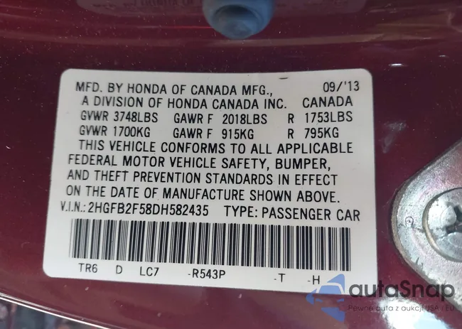 2HGFB2F58DH582435: 43630991