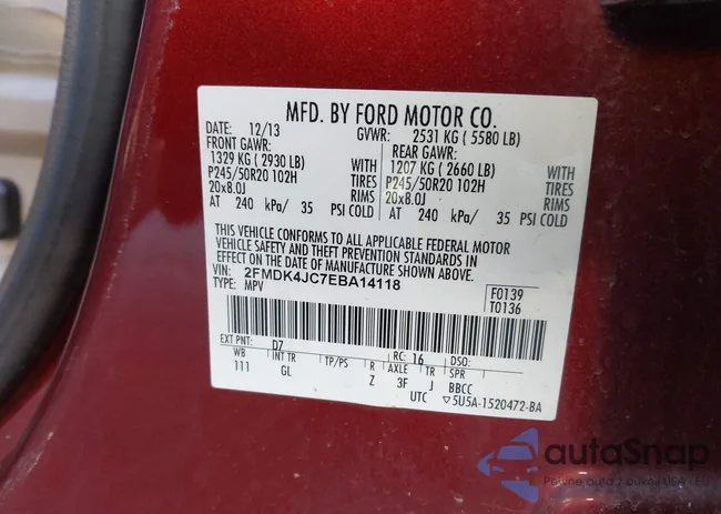 2FMDK4JC7EBA14118: 43631031