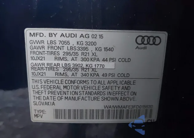 WA1WMAFE3FD015630: 43631208