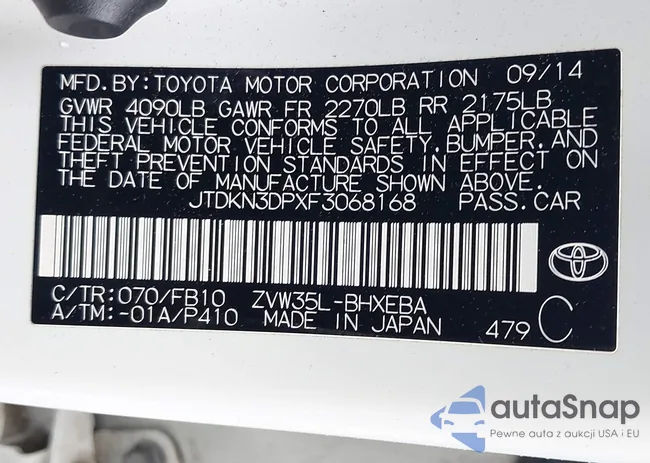 JTDKN3DPXF3068168: 43631225