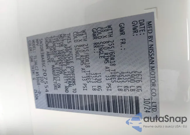 5N1DR3BA8SC207554: 43631243