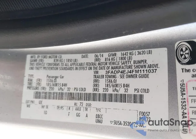 3FADP4EJ4FM111037: 43632506