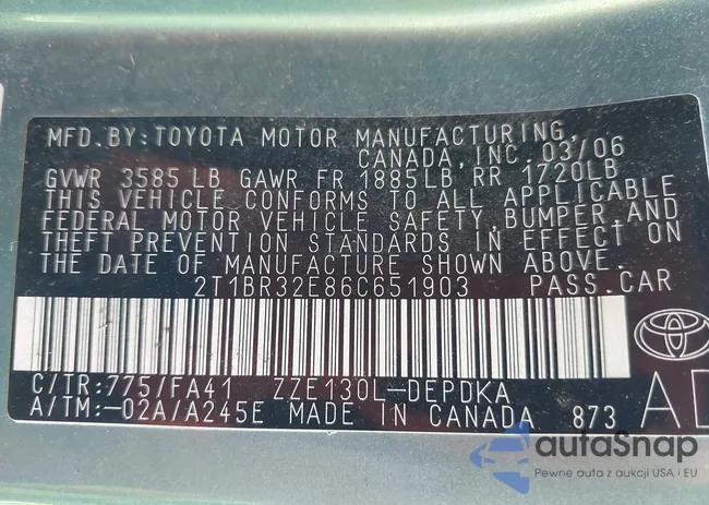 2T1BR32E86C651903: 43632809