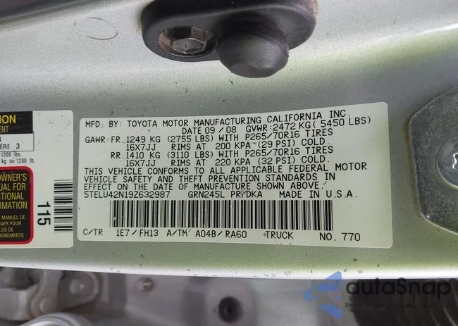 5TELU42N19Z632987: 43631874