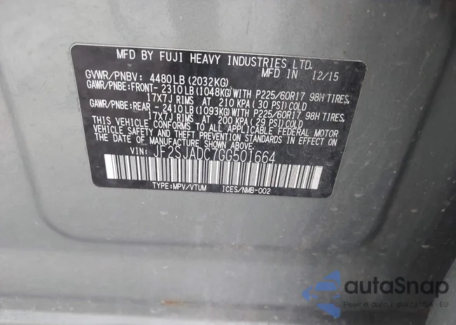 JF2SJADC7GG501664: 43631896