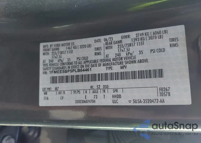 1FMEE5BP5PLB64461: 43631910