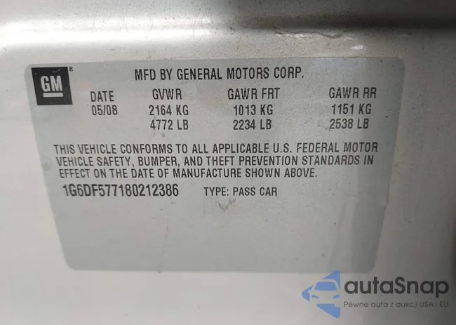 1G6DF577180212386: 43631924