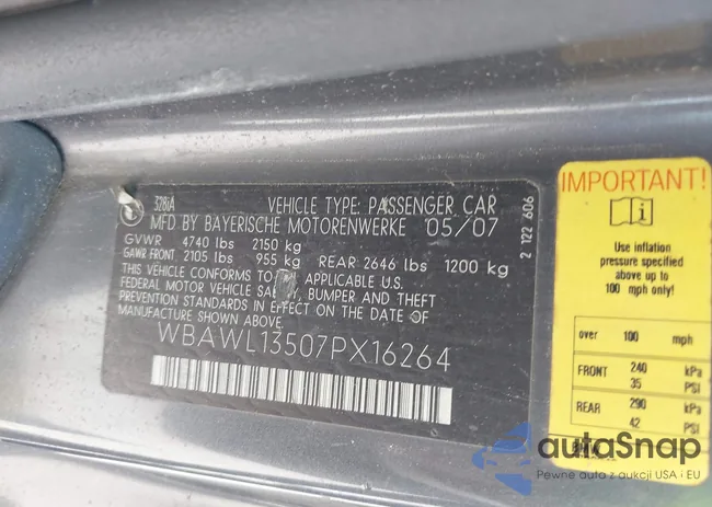 WBAWL13507PX16264: 43631968