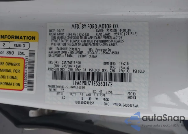 1FA6P0H71E5363172: 43632017