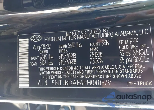 5NTJBDAE6PH040579: 43632203