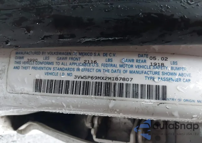 3VWSP69MX2M187807: 43633297