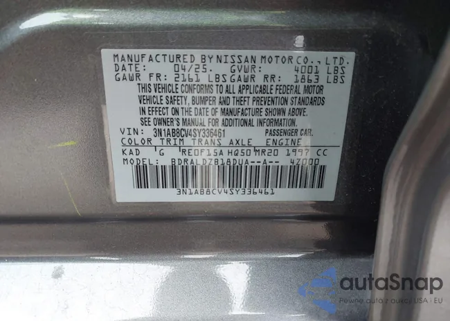 3N1AB8CV4SY336461: 43633378