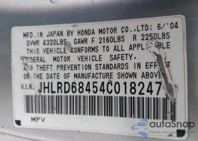 JHLRD68454C018247: 43633457