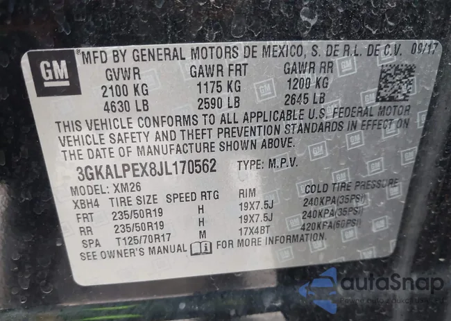 3GKALPEX8JL170562: 43633462