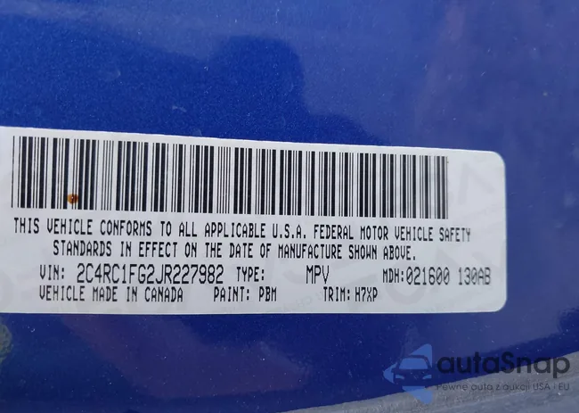 2C4RC1FG2JR227982: 43633650