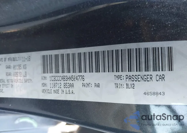 1C3CCCAB3HN504776: 43633815