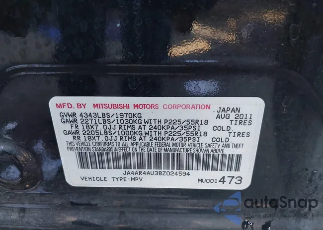 JA4AR4AU3BZ024594: 43633854