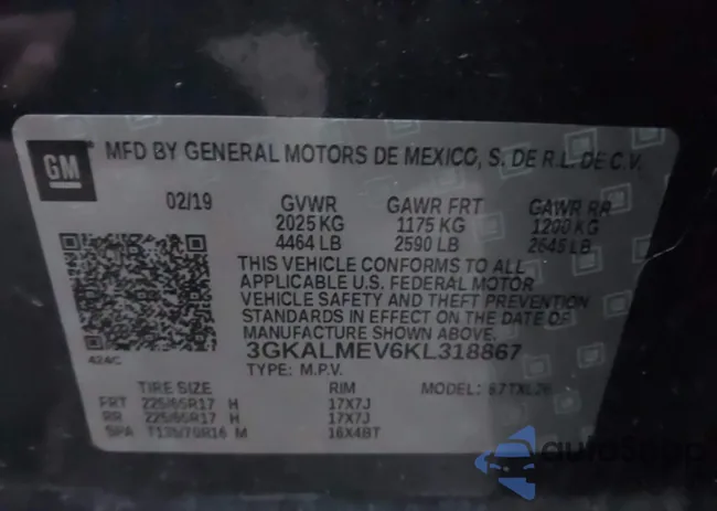 3GKALMEV6KL318867: 43633863