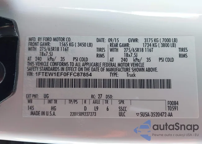 1FTEW1EF0FFC87854: 43632919