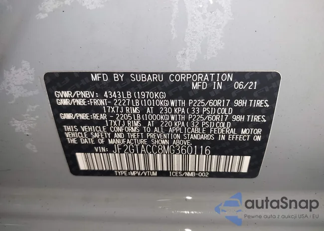 JF2GTACC8MG360116: 43633105