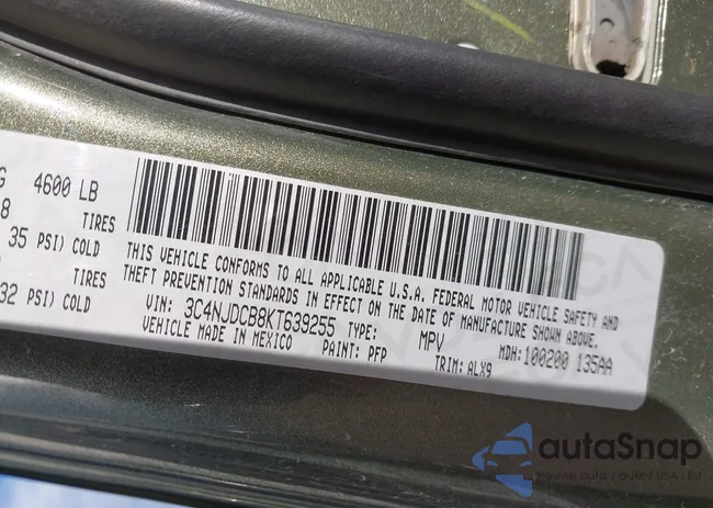 3C4NJDCB8KT639255: 43633268