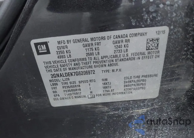 2GNALDEK7G6206972: 43634281