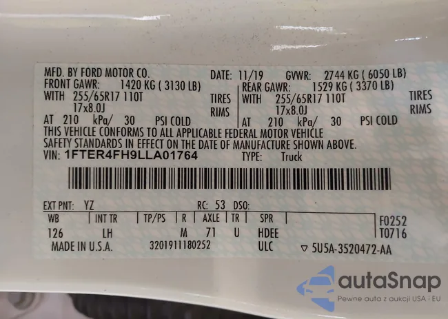 1FTER4FH9LLA01764: 43634367