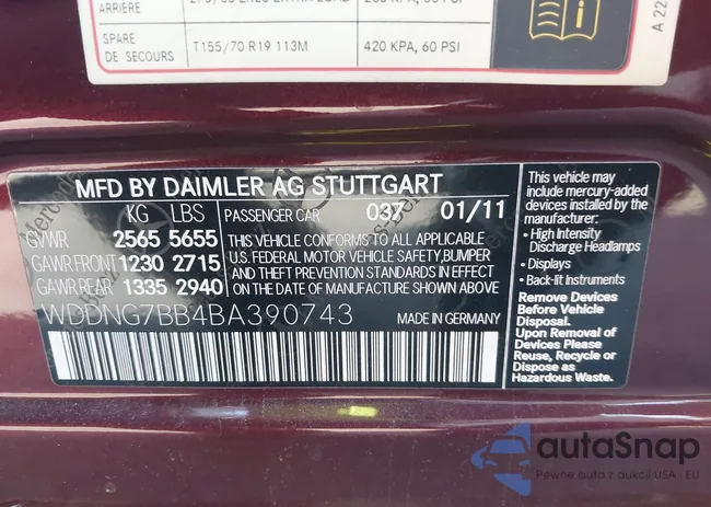 WDDNG7BB4BA390743: 43634622