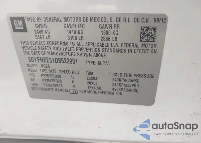 3GYFNEE31DS522981: 43634752