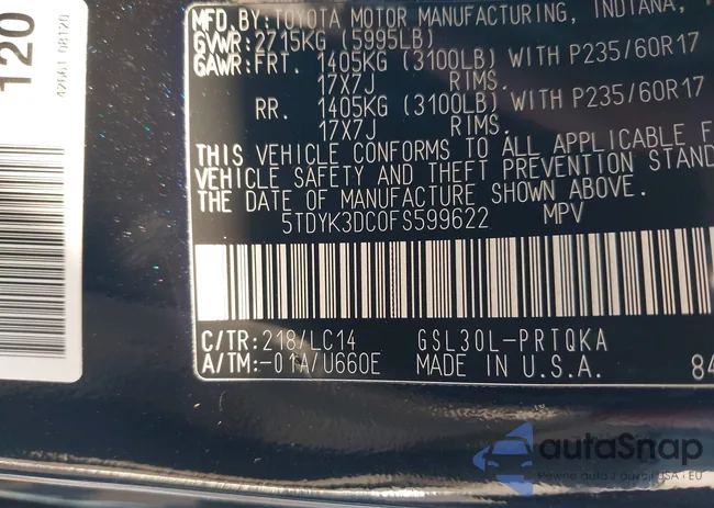 5TDYK3DC0FS599622: 43633884