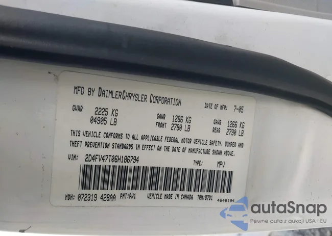 2D4FV47T06H186794: 43635273