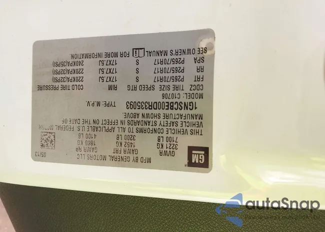 1GNSCBE00DR335093: 43635346