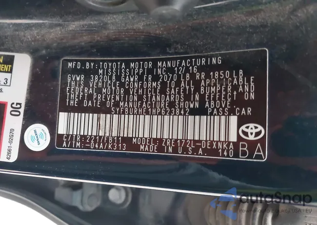 5YFBURHE1HP623842: 43635374