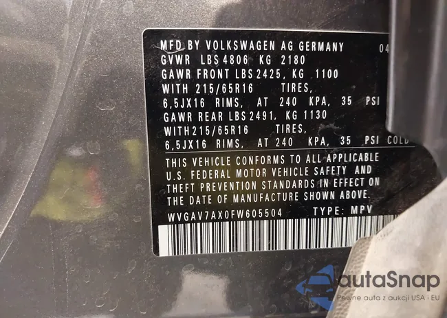 WVGAV7AX0FW605504: 43635407