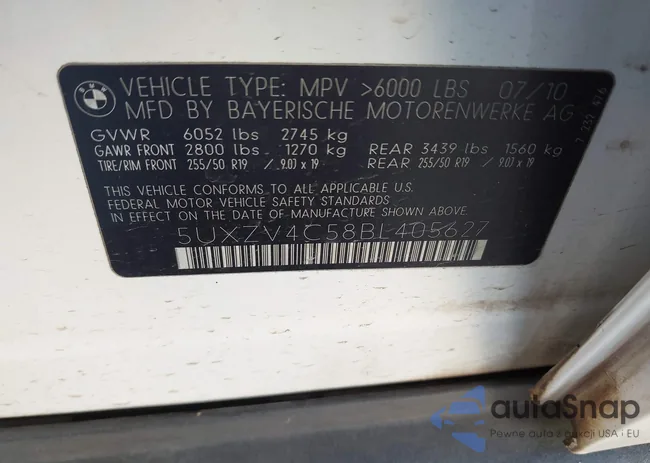 5UXZV4C58BL405627: 43635473