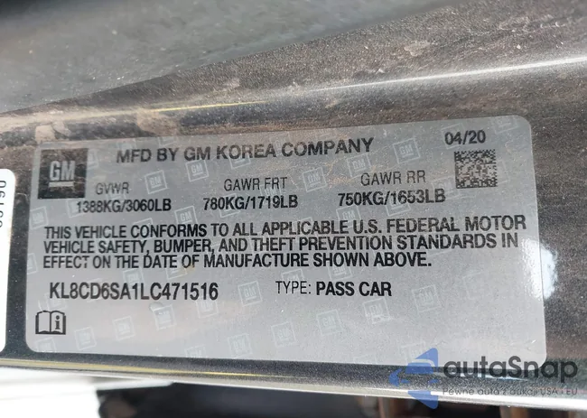 KL8CD6SA1LC471516: 43635514