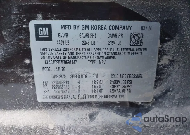 KL4CJFSB7EB691447: 43635553