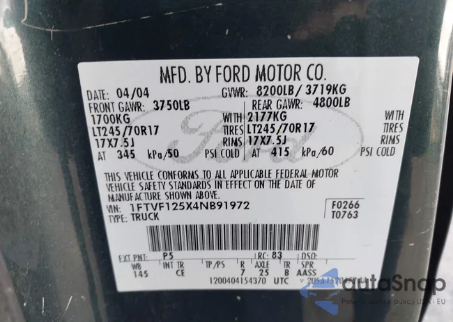 1FTVF125X4NB91972: 43635631