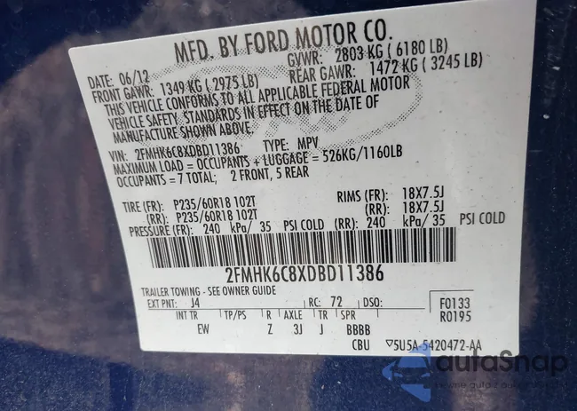 2FMHK6C8XDBD11386: 43635805