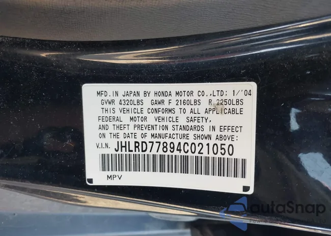 JHLRD77894C021050: 43634918