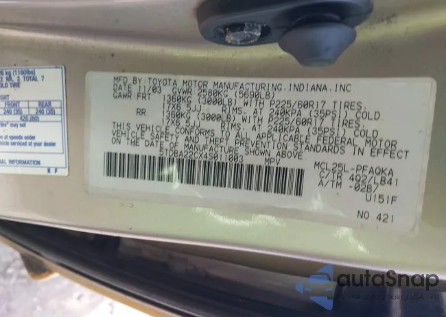 5TDBA22CX4S011003: 43635006