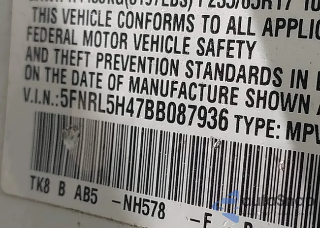 5FNRL5H47BB087936: 43635029