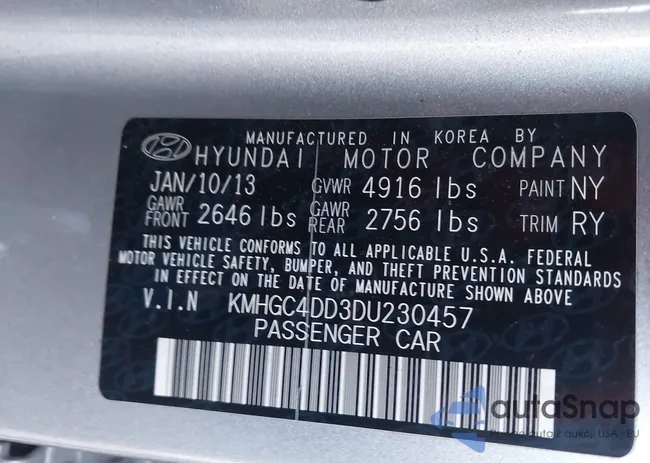 KMHGC4DD3DU230457: 43635050