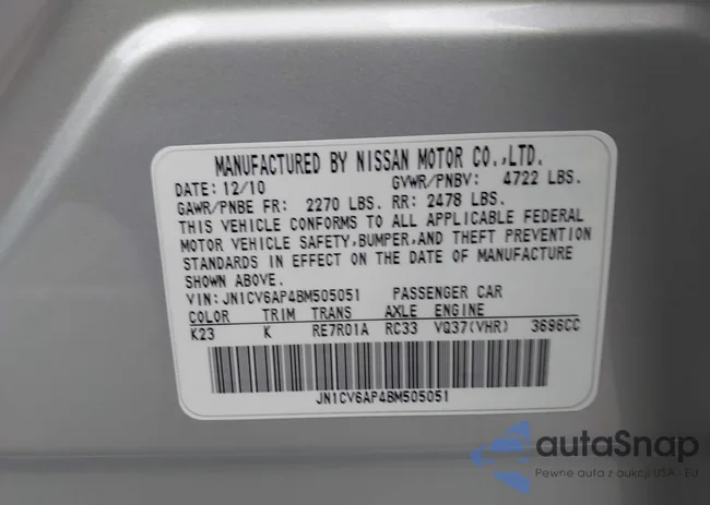 JN1CV6AP4BM505051: 43635197