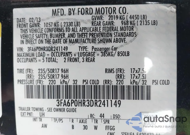 3FA6P0HR3DR241149: 43635203