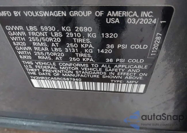 1V2HR2CA5RC567940: 43635238