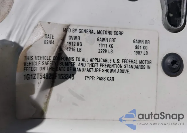 1G1ZT54825F153343: 43636301