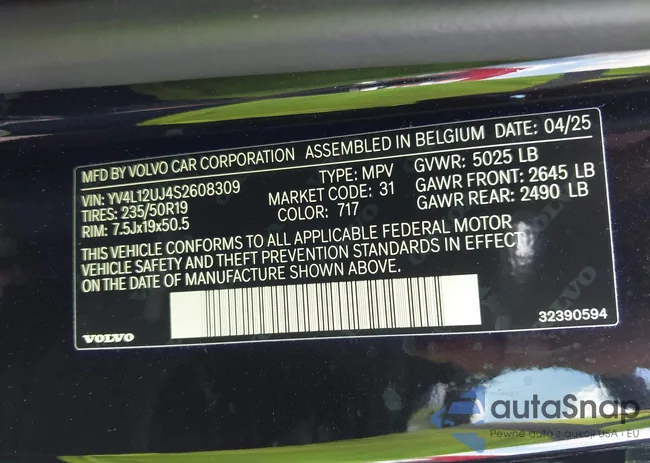 YV4L12UJ4S2608309: 43636427