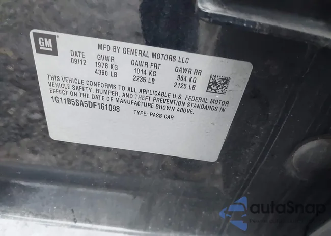 1G11B5SA5DF161098: 43636429